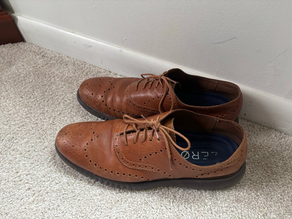 Cole Haan 2.ZERØGRAND Men’s Size 13M Brown Leather Wingtip Oxfords.